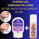 “Llévate el tratamiento completo: elimina las verrugas y aclara tu piel. Compra un eliminador de verrugas y recibe gratis un aclarador de piel.”