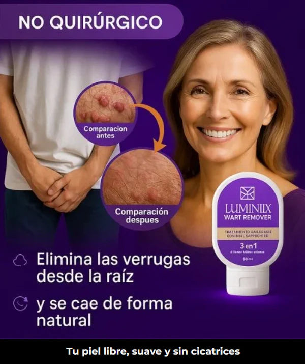 “Llévate el tratamiento completo: elimina las verrugas y aclara tu piel. Compra un eliminador de verrugas y recibe gratis un aclarador de piel.”